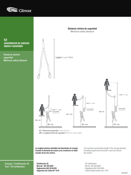 Eslinga Anticaídas con Absorbedor de Impacto - Cod. 51