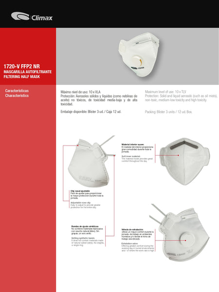Mascarilla Filtrante con Valvula FFP2